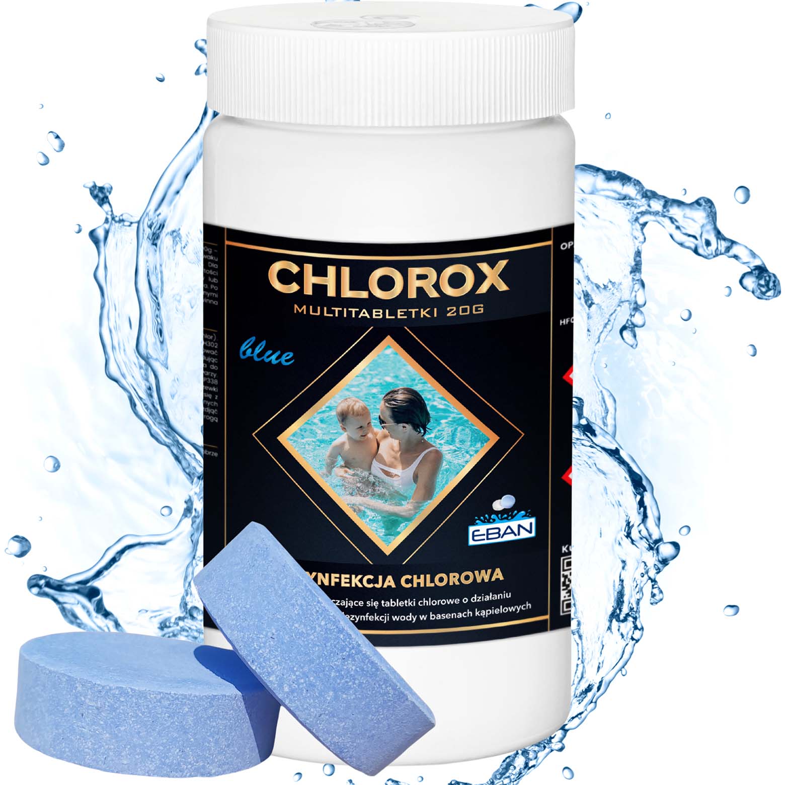 Chlorox Multi tabletki chlorowe BLUE niebieskie 20g 1kg dezynfekcja chlorowa EBAN