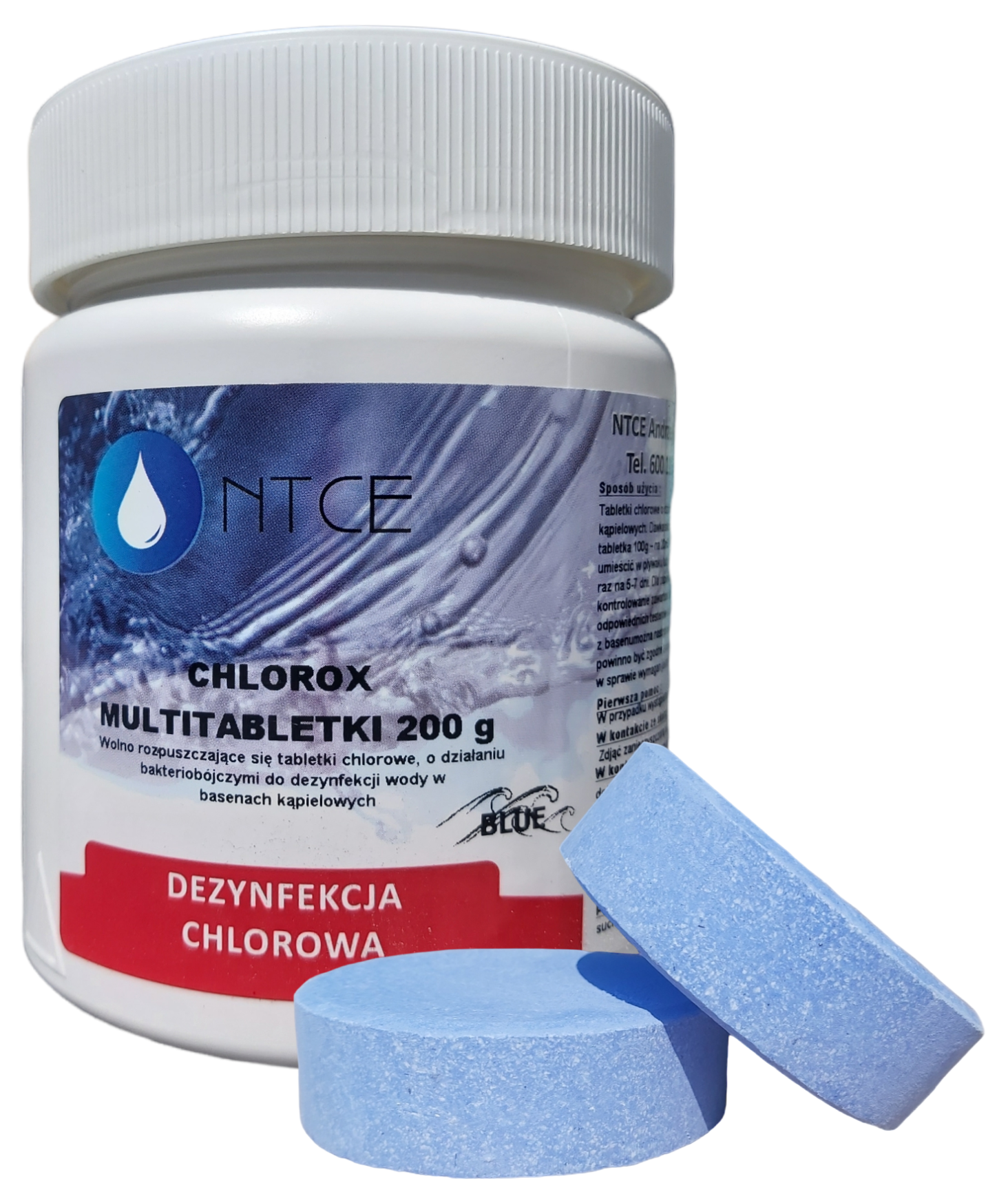 Chlorox Multitabletki 200 g BLUE wolno rozpuszczające się do dezynfekcji wody NTCE, 1 kg