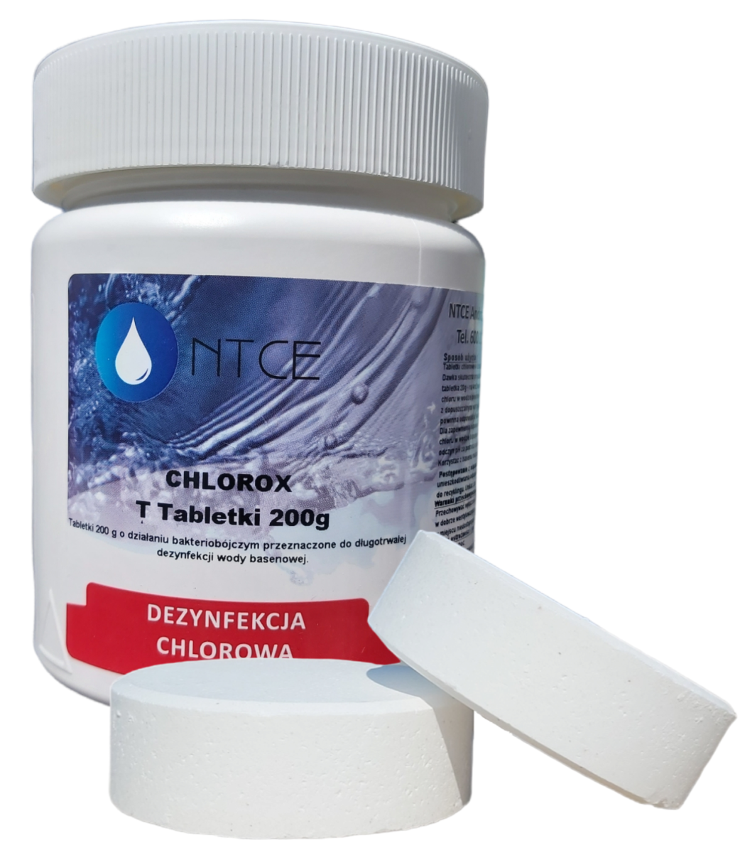 Chlorox T Tabletki 200 g przeznaczone do długotrwałej dezynfekcji wody basenowej NTCE, 1 kg