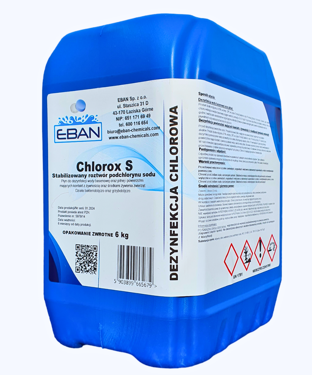 Stabilizowany roztwór podchlorynu sodu Chlorox S 6 kg, 6 kg