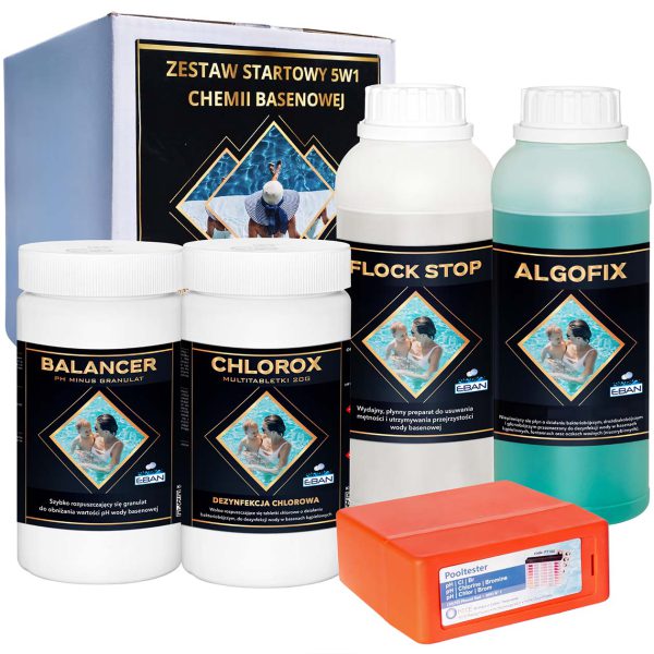Zestaw startowy chemii basenowej 5w1