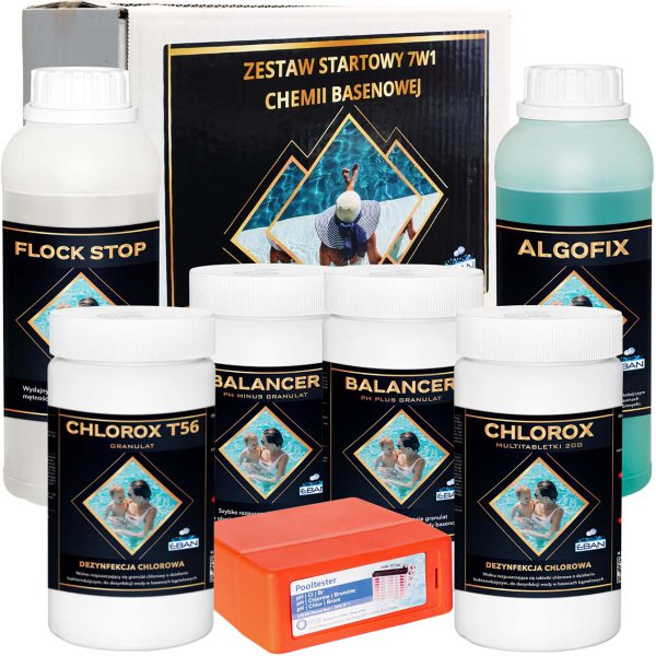 Zestaw startowy chemii basenowej 7w1