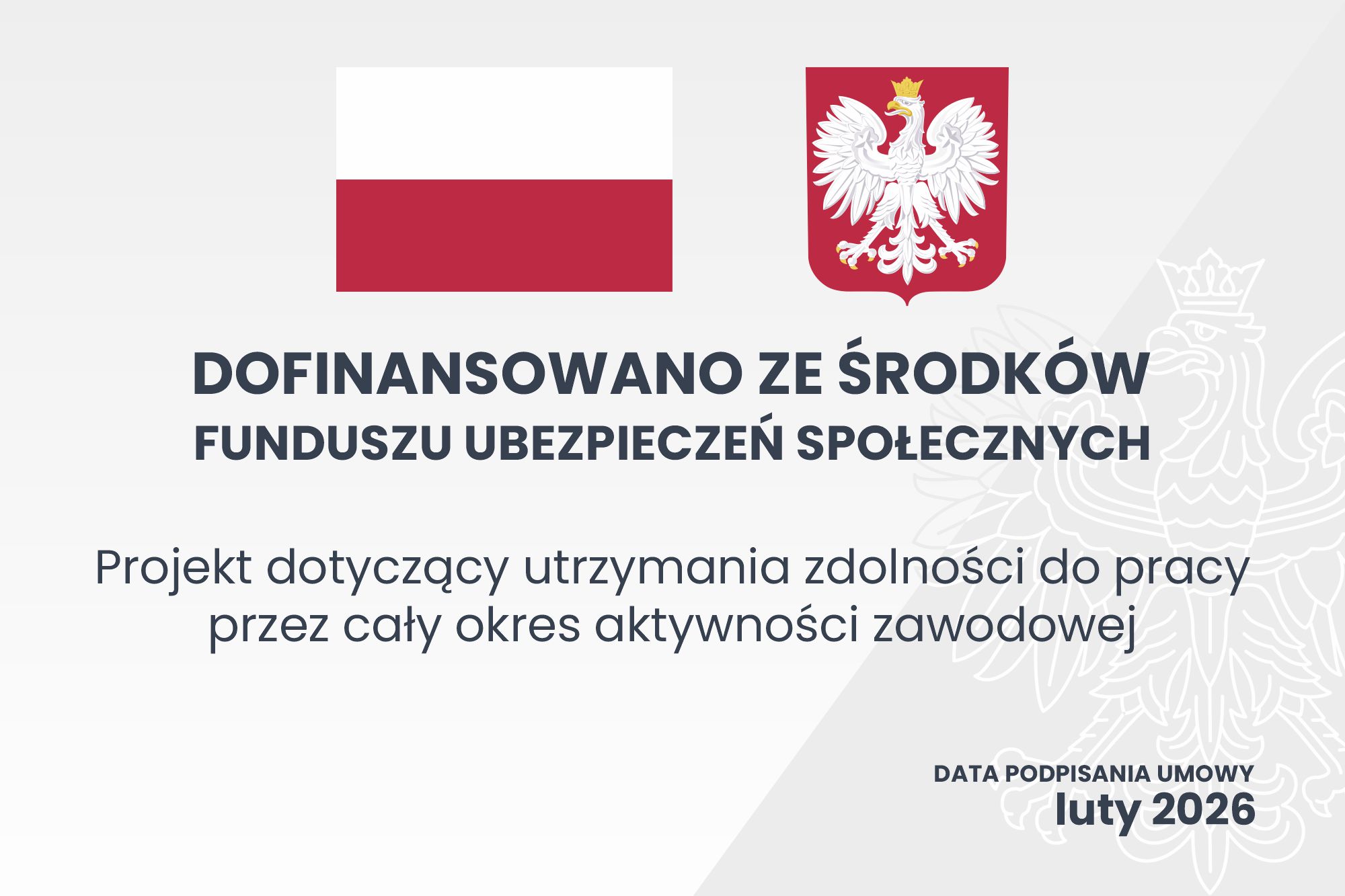 Dofinansowano ze środków funduszu ubezpieczeń społecznych